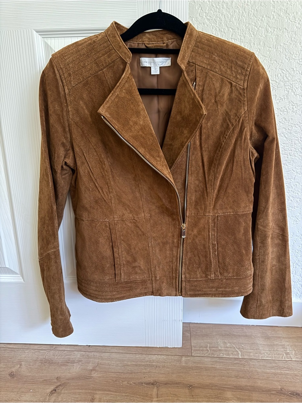 New York & Company Suede Moto Jacket - Brown